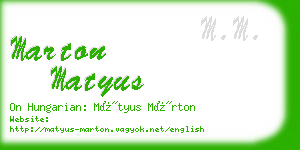 marton matyus business card